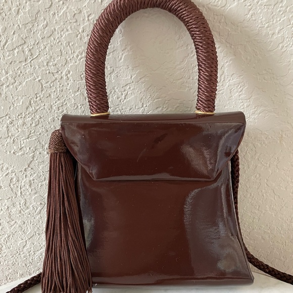 Vintage Patent Leather Braided Shoulder Bag - Picture 3 of 8